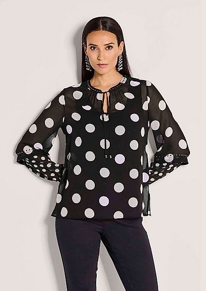 MADELEINE Langarmbluse Elegante Bluse mit Pünktchen-Druck Zart transparent günstig online kaufen