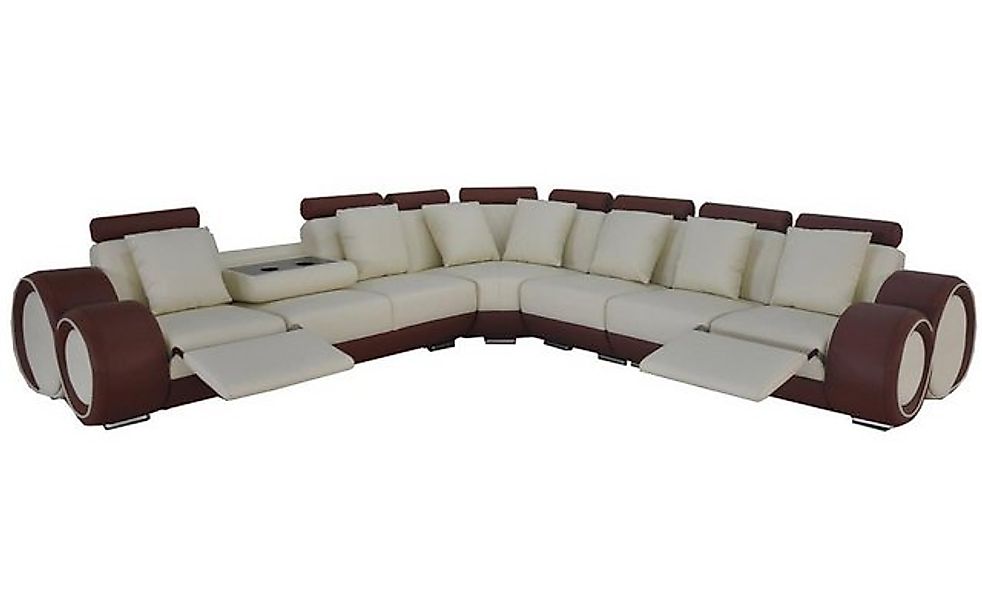 JVmoebel Sofa Design xxl Leder Polster Sitz Zimmer Eck Wohn Sofa Couch Desi günstig online kaufen