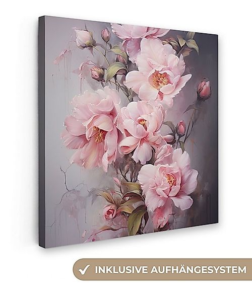 OneMillionCanvasses® Leinwandbild Rosen - Blumen - Rosa - Kunst - Aquarell, günstig online kaufen