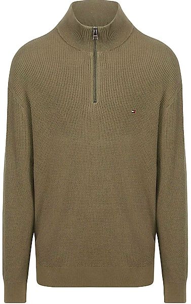 Tommy Hilfiger Big&Tall Half Zip Kabelpullover Olivgrün - Größe XXL günstig online kaufen
