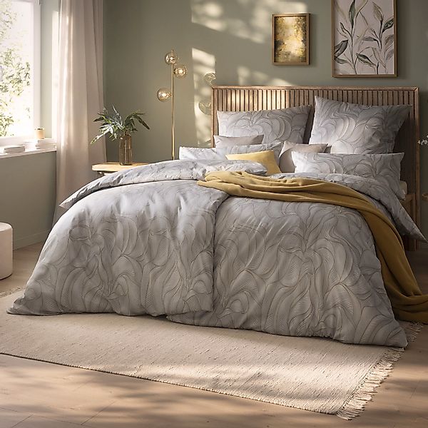 Estella Mako Satin Bettwäsche Hilda 7700-820 silber 135x200 günstig online kaufen