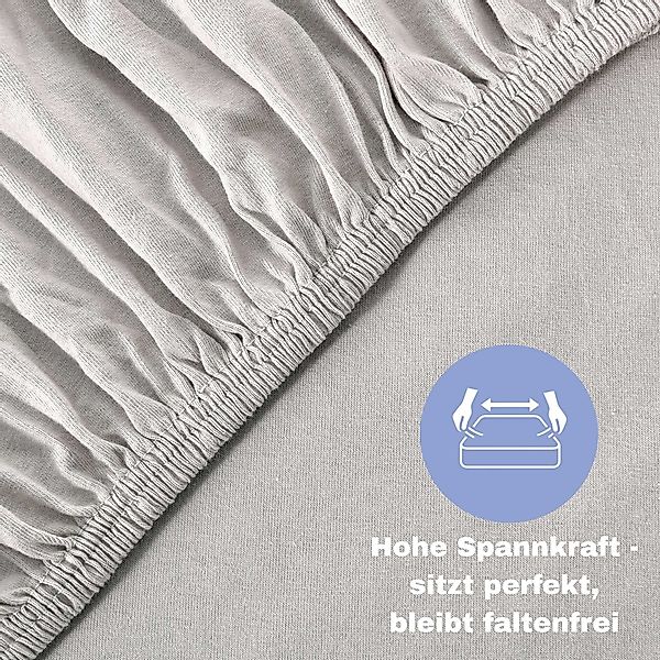 leevitex® Spannbettlaken Spannbettlaken Silber / Hellgrau günstig online kaufen