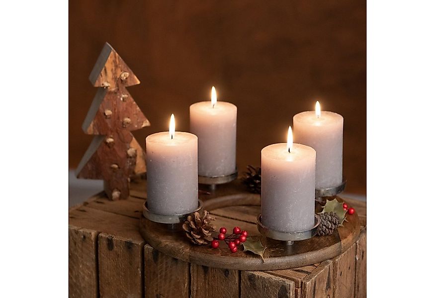 Kamelio Adventskranz Holz Rund 30cm Kerzenständer Advent Kerzenhalter Weihn günstig online kaufen
