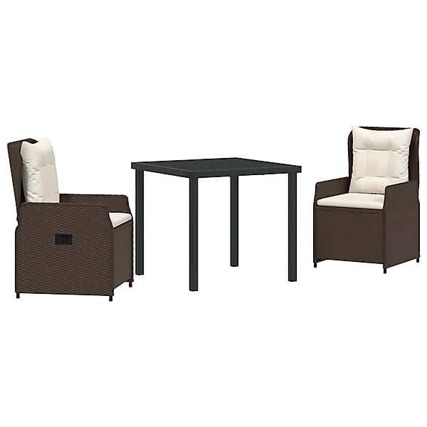 vidaXL Garten Essgruppe 3-Tlg Braun Poly Rattan 3380946 günstig online kaufen