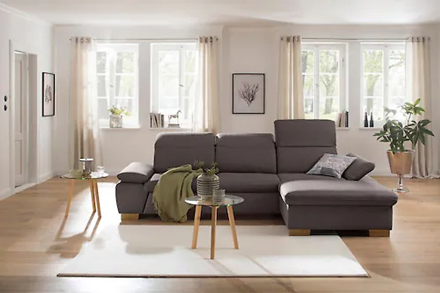 Home affaire Ecksofa "Maven L-Form", mit Recamiere, Kopfteil- und Armlehn-V günstig online kaufen