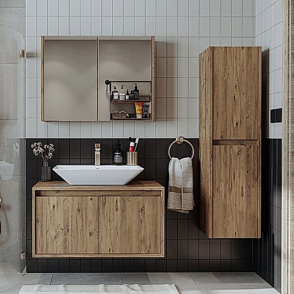Roomart Badmöbel-Set, (Badmöbel Set ATLANTIC 85 günstig online kaufen