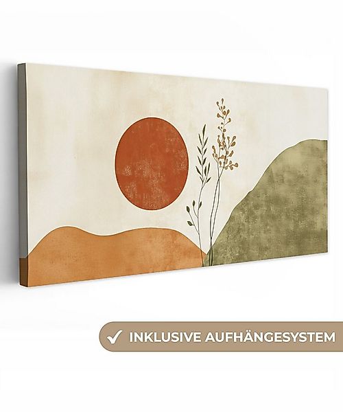 OneMillionCanvasses® Leinwandbild Panorama Sonne - Abstrakt - Äste - Orange günstig online kaufen