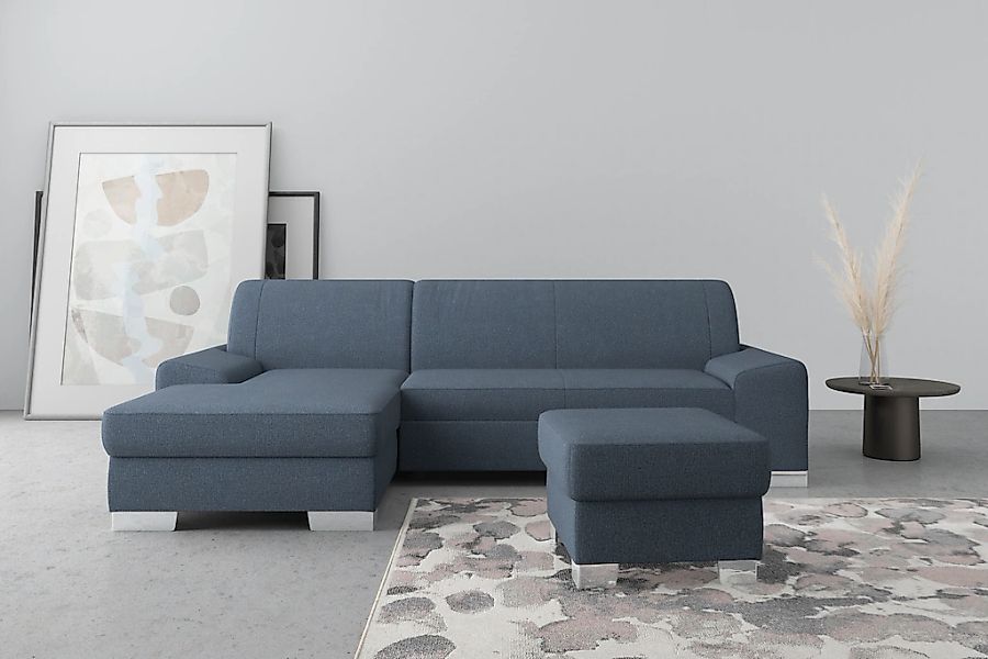 DOMO collection Ecksofa "Anzio L-Form, whlw. Bettfunktion, Federkern, hochw günstig online kaufen