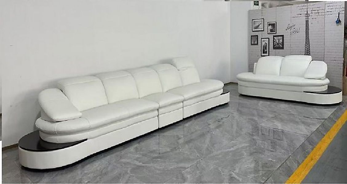 JVmoebel Big-Sofa Halb Runde Leder Sofa Ecksofa Wohnlandschaft Polster Neu, günstig online kaufen