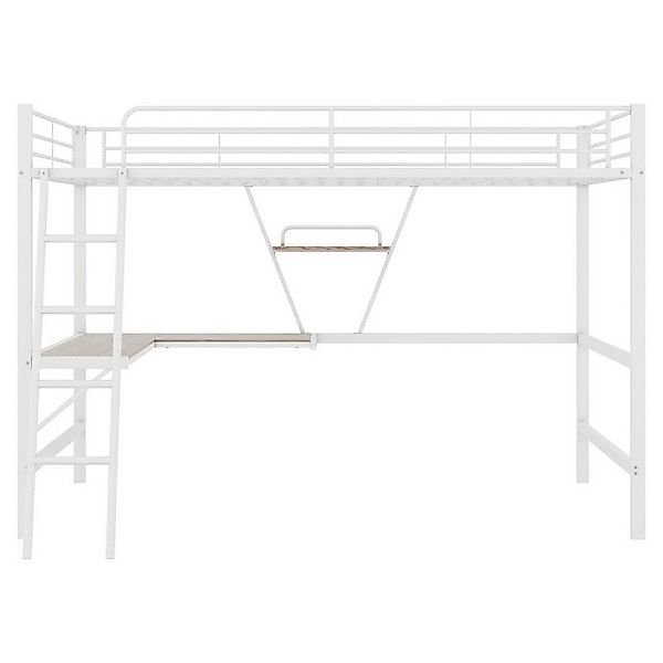 HAUSS SPOLE Hochbett 90x200cm Bettgestell mit L-förmigem Schreibtisch und e günstig online kaufen