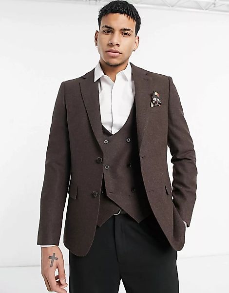 Harry Brown – Wedding – Schmal geschnittene Anzugjacke aus Wollmischung-Bra günstig online kaufen