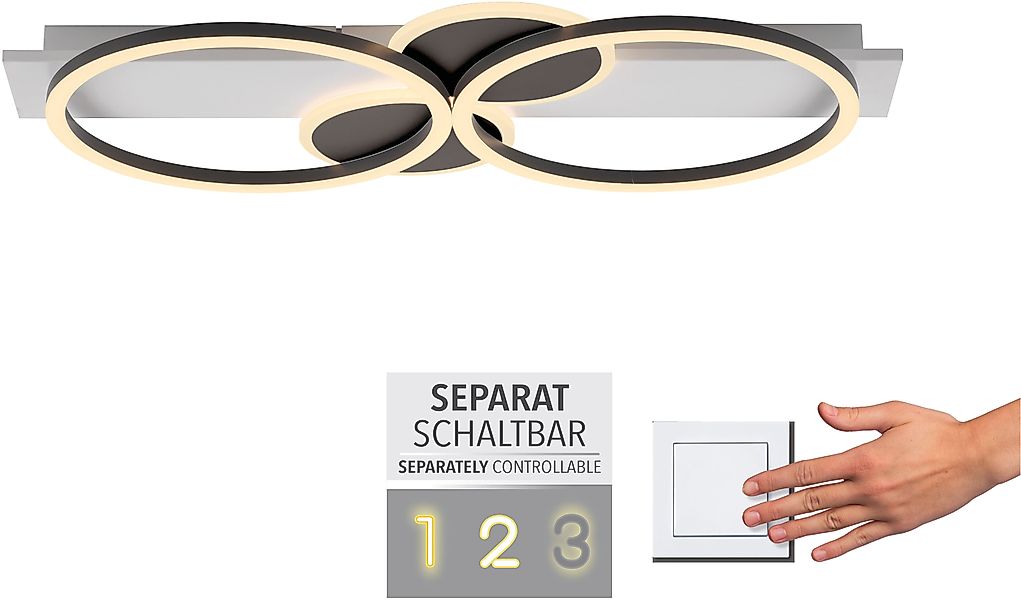 JUST LIGHT Deckenleuchte »TROOPER«, 2 flammig, Leuchtmittel LED-Board   LED günstig online kaufen