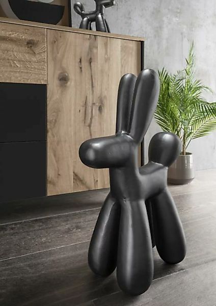 Deko-Figur 57 cm hoch DOG 1 Matt Schwarz günstig online kaufen