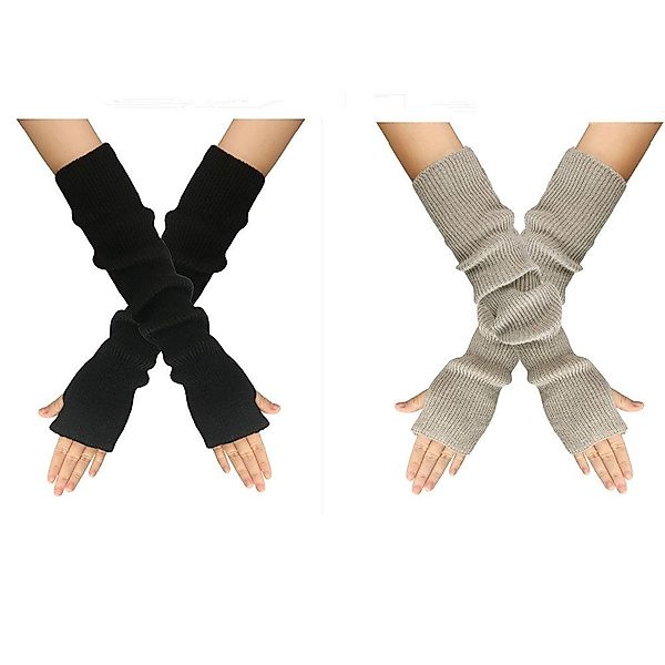 XDeer Strickhandschuhe 2/3 Paar Lange Fingerlose günstig online kaufen