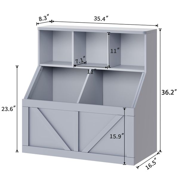 GarveeMore Kinderregal Bücherregal Kinder Spielzeugregal 90x42x92cm günstig online kaufen