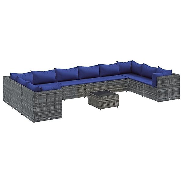 vidaXL Gartenlounge-Set 11-tlg. Garten-Lounge-Set mit Kissen günstig online kaufen