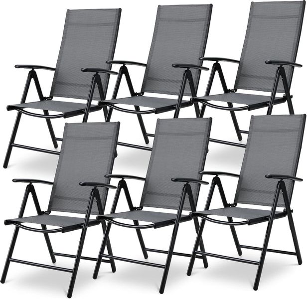 TLGREEN Gartenstuhl Hochlehner 6er Set, Aluminium günstig online kaufen