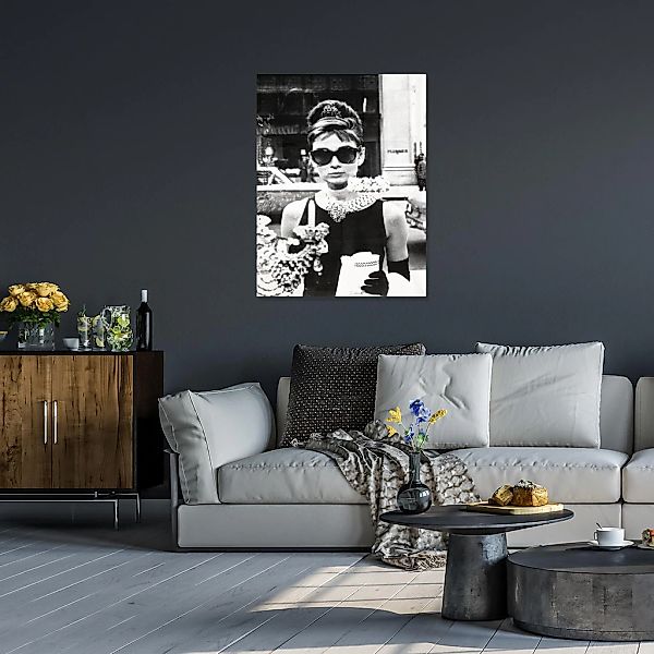 queence Acrylglasbild "Audrey Hepburn", Schwarz-Weiß-Stars-Frau-Portrait-Fo günstig online kaufen