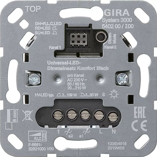 Gira Uni-LED-Dimmeinsatz 2fach S3000 540200 günstig online kaufen