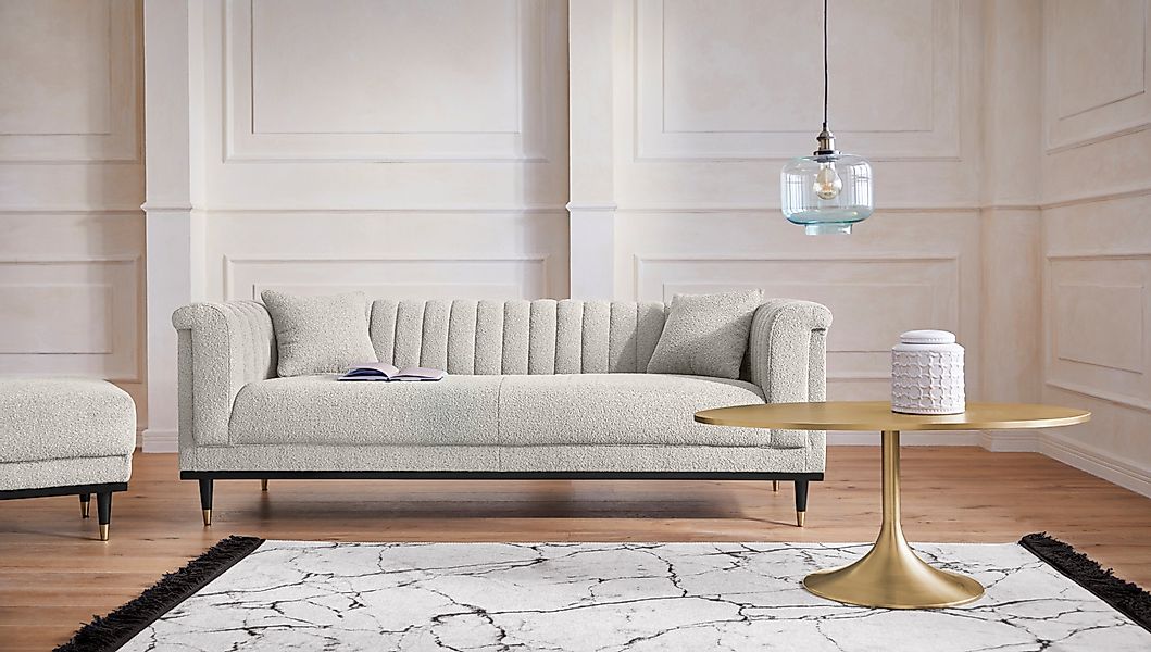 Home affaire 3-Sitzer "Chamby New", im Bouclé-Strukturbezug mit Steppung im günstig online kaufen