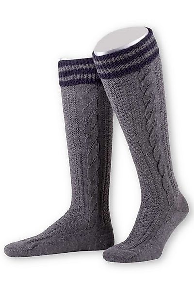 Lusana Trachtensocken Kniestrümpfe Herren - L8995R - mittelgrau, dunkelgrau günstig online kaufen