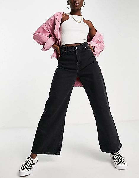 Monki – Micki – Jeans aus Bio-Baumwolle mit weitem Bein und hohem Bund in S günstig online kaufen