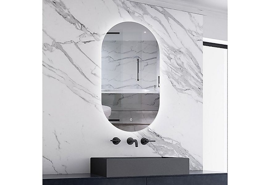 Aica Sanitär Badspiegel Wandspiegel mit LED-Hinterleuchtung Kaltweiß Dimmba günstig online kaufen