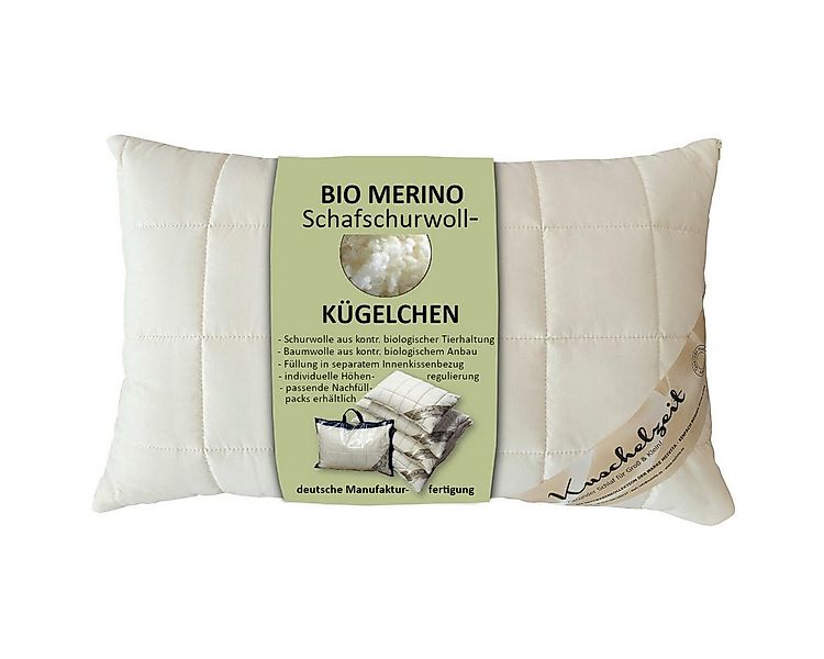 Meivita Naturhaarkissen Bio Merino Schafschurwollkugel Kopfkissen Bezug kbA günstig online kaufen