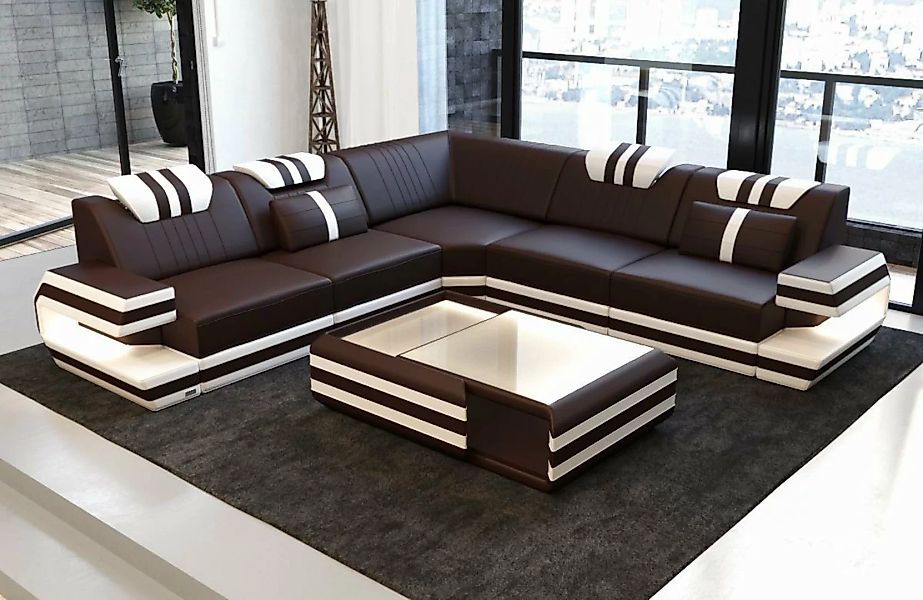 Sofa Dreams Ecksofa Ledercouch Sofa Leder Ragusa L Form Ledersofa, Couch, m günstig online kaufen