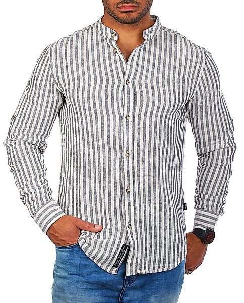 CARISMA Langarmhemd Herren Hemd trendig luftig grob gewebt retro Look 8607 günstig online kaufen