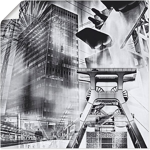 Artland Wandbild Essen Skyline Abstrakte Collage, günstig online kaufen