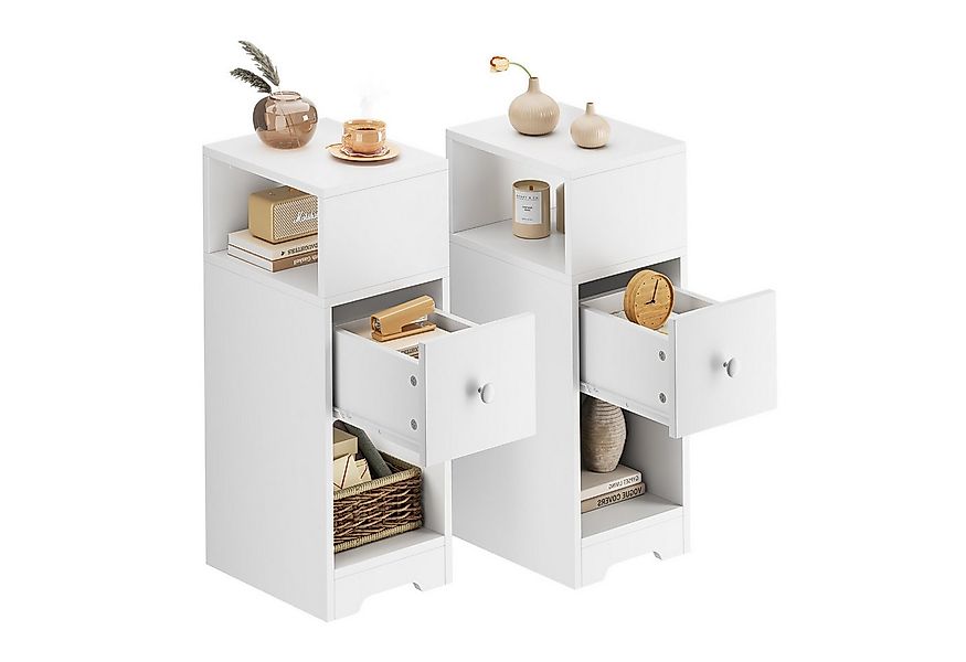 NAIMP Nachttisch Schmal Beistelltisch mit Schubladen 1er Set/2er Set, Nacht günstig online kaufen