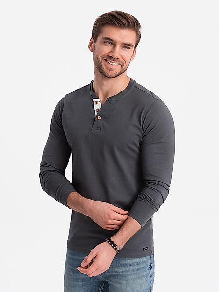 OMBRE Longsleeve Herren Longsleeve mit Knöpfen günstig online kaufen