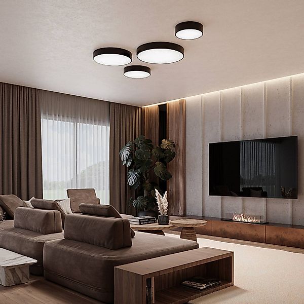 Deckenlampe Cleo 200, schwarz, Sensor, IP20, Ø 20 cm, E27 günstig online kaufen