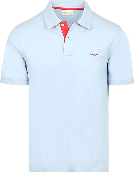 Gant Contrast Piqué Poloshirt Fresh Blau - Größe L günstig online kaufen