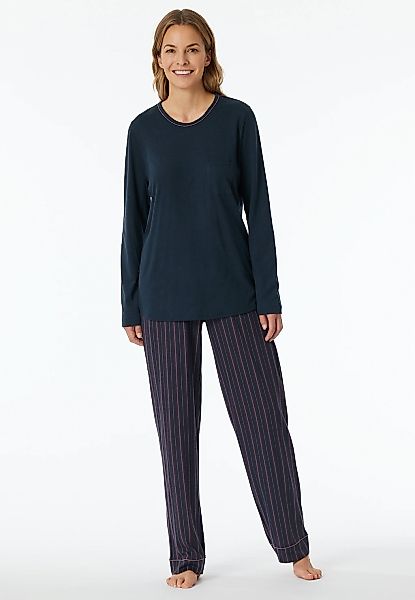 Schiesser Schlafanzug "Comfort Nightwear", (2 tlg.), Baumwollmischung, Rund günstig online kaufen