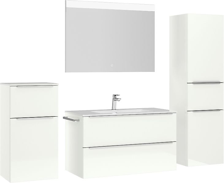 nobilia® Badmöbel-Set Levere, (4-St., vormontiert, mit günstig online kaufen