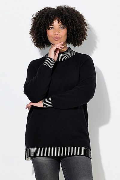 Angel of Style Strickpullover Pullover Straight Fit Stehkragen mit Streifen günstig online kaufen