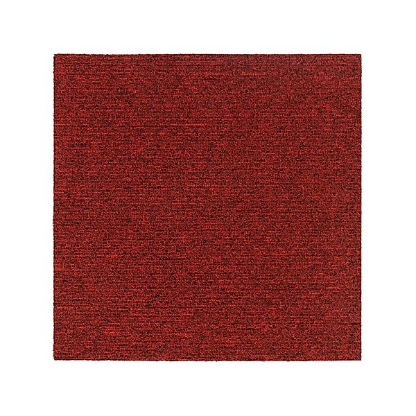 KARAT Teppichfliese Moscow Meliert Pflegeleicht 50 x 50 cm Rot günstig online kaufen