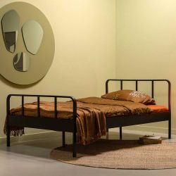 Metallbetten schwarz Retro mit 42 cm Einstiegshöhe 28 cm Bodenfreiheit günstig online kaufen