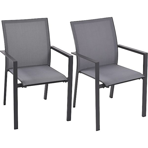 Garden Pleasure Stapelstuhl Rana 2er-Set Anthrazit günstig online kaufen