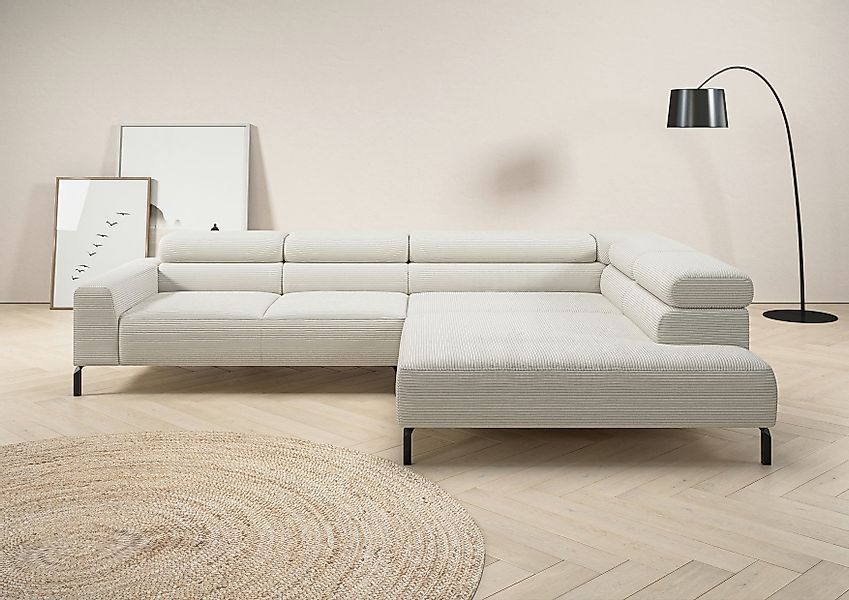 Places of Style Ecksofa "Antonelli, L-Form, inkl. Kopfteilverstellung, Brei günstig online kaufen