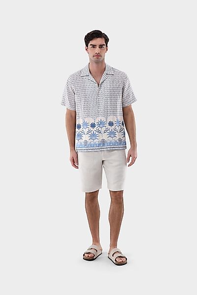 Kurzarmhemd kastenförmig mit Palmen-Druck günstig online kaufen