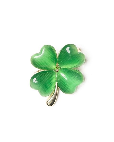 MayTree Brosche "Glücksklee", Perlmuttoptik, grün (Stück, günstig online kaufen