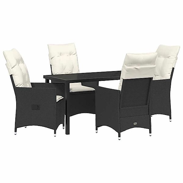 vidaXL Garten Essgruppe mit Kissen 5-Tlg Schwarz Poly Rattan 3379536 günstig online kaufen