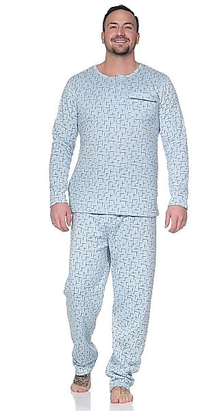 EloModa Pyjama Herren Thermo Pyjama lang günstig online kaufen