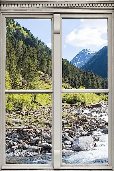queence Wandsticker »Fluss im Wald« Wandsticker, Wandbild, selbstklebend, 3 günstig online kaufen