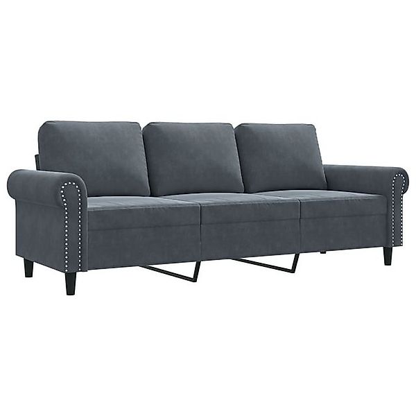 vidaXL Sofa, 3-Sitzer-Sofa Dunkelgrau 180 cm Samt günstig online kaufen