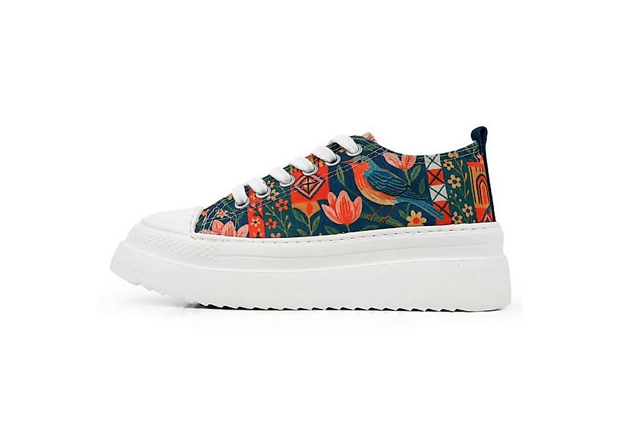 DOGO Freya Low-Top Sneaker Garden Birds Damen Sneaker Sneaker Handgefertigt günstig online kaufen