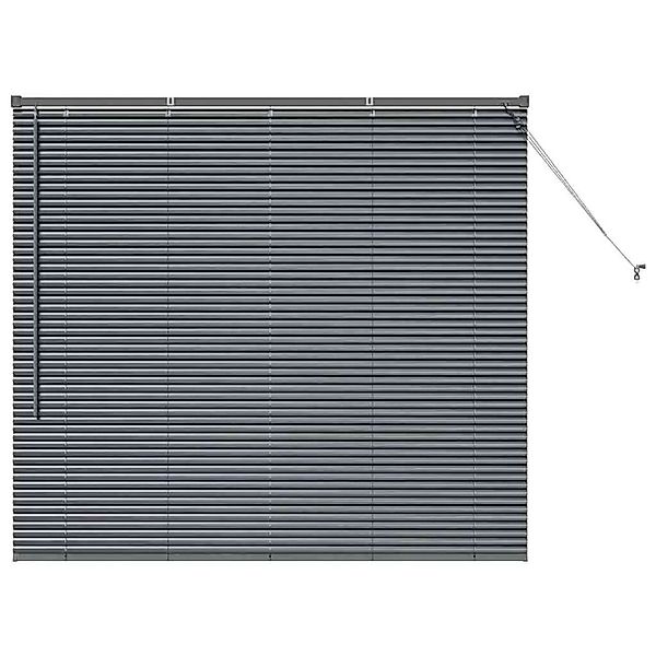 vidaXL Balkenjalousien mit Vorhängen Dunkelgrau 130 x 145 cm Aluminium 4200 günstig online kaufen